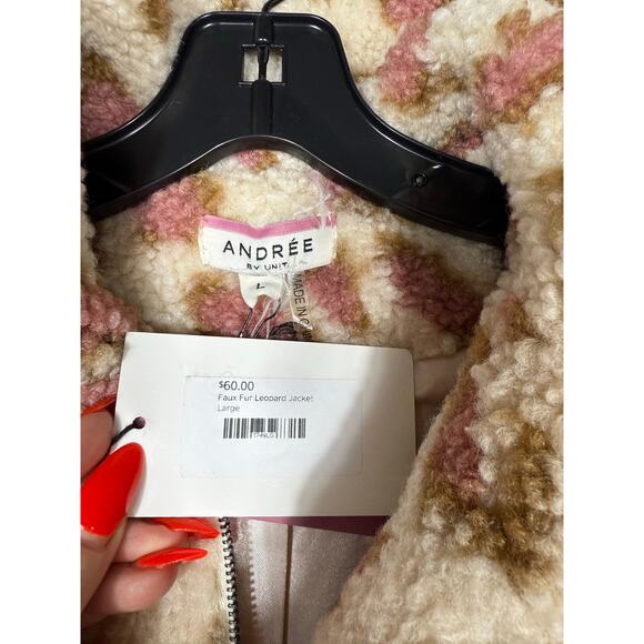 NEW- NWT Andrée by Unit Faux Fur Leopard Jacket - Picture 6 of 6
